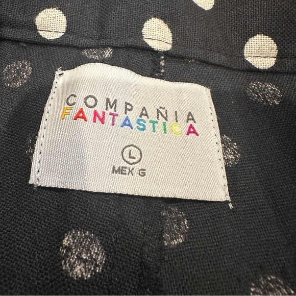 NWOT Compania Fantastică high waist polka dot wide leg pants linen like - Picture 13 of 16